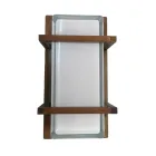 Applique murale extérieure en laiton, culot E27, style géométrique, fabriquée en Italie - Cristal Viadurini