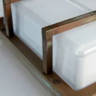 Applique murale extérieure en laiton, culot E27, style géométrique, fabriquée en Italie - Cristal Viadurini