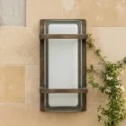 Applique murale extérieure en laiton, culot E27, style géométrique, fabriquée en Italie - Cristal Viadurini