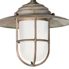 Applique murale extérieure Elfico en laiton, verre opale et indice de protection IP44 Viadurini