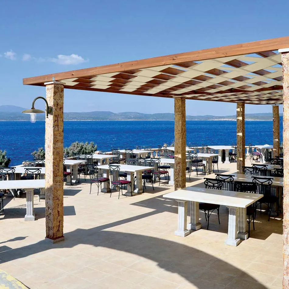 Applique murale extérieure en laiton, verre opale et indice de protection IP44, fabriquée en Italie - Drago Viadurini