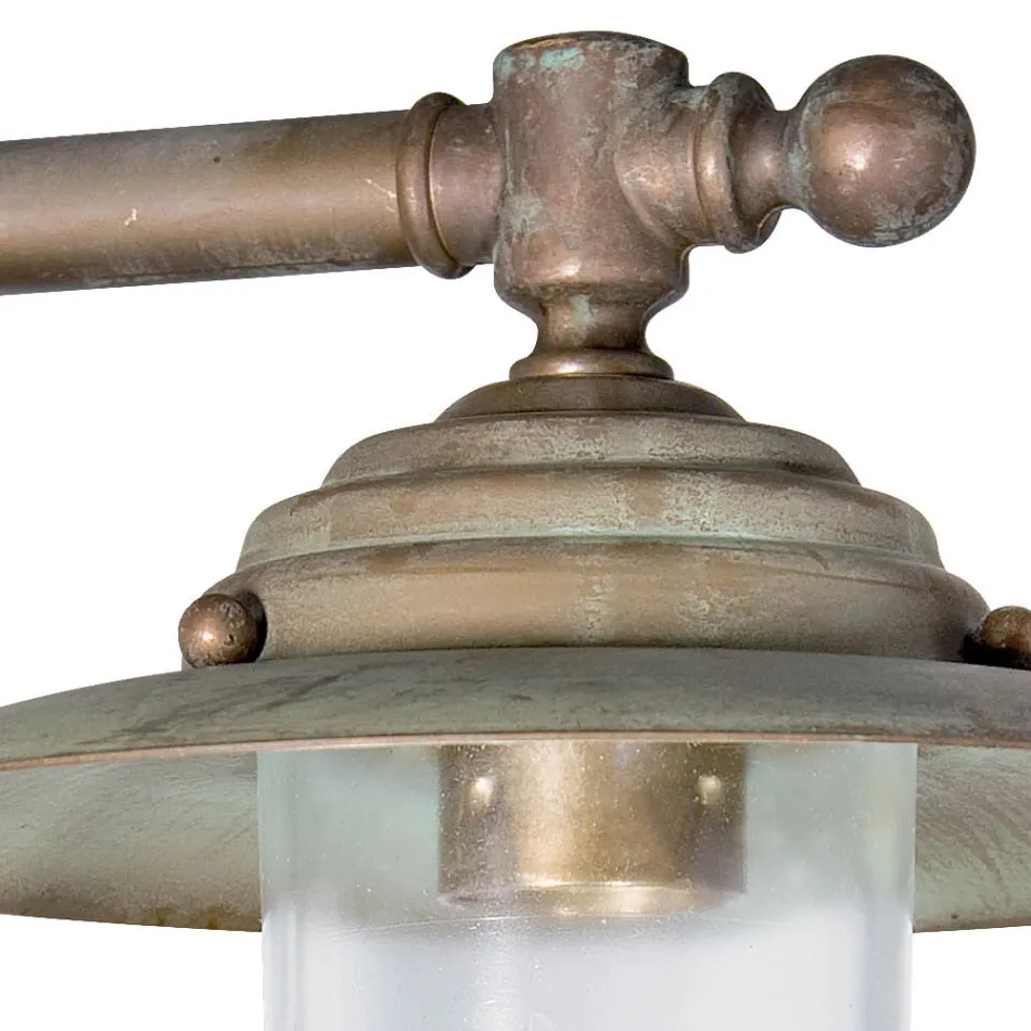 Applique murale extérieure Elfico en laiton, verre transparent et indice de protection IP44 Viadurini