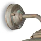 Applique murale extérieure vintage en laiton, verre transparent - Elfico Viadurini