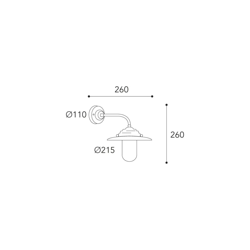 Applique murale extérieure vintage en laiton, verre transparent - Elfico Viadurini
