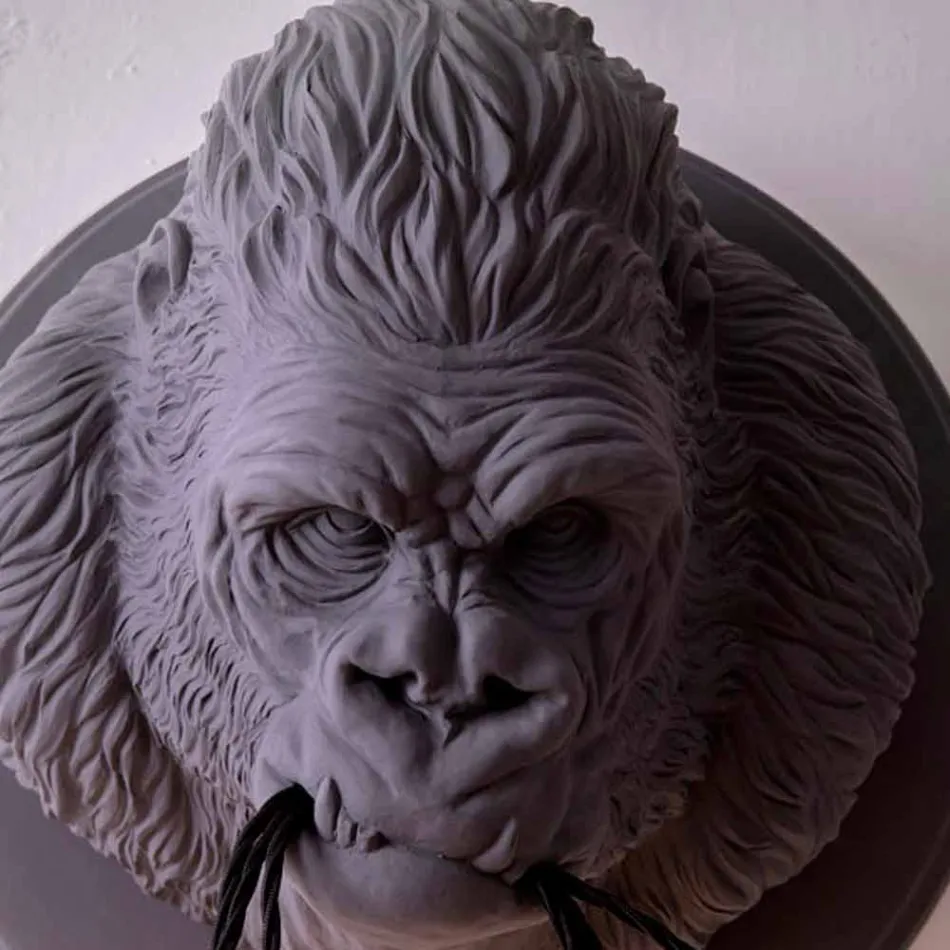 Applique murale à 3 lumières au design Gorilla Ceramic Grey ou White - Rillago Viadurini