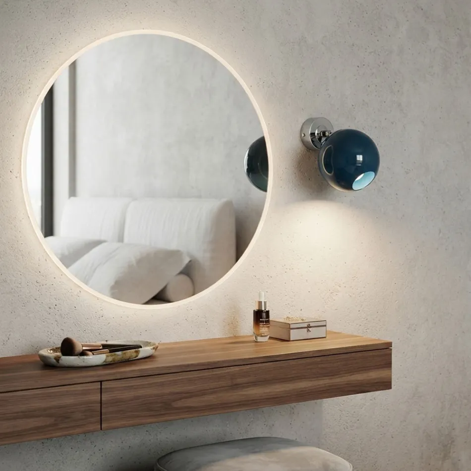 Lumira - Petite applique murale en verre vénitien fabriquée en Italie Viadurini