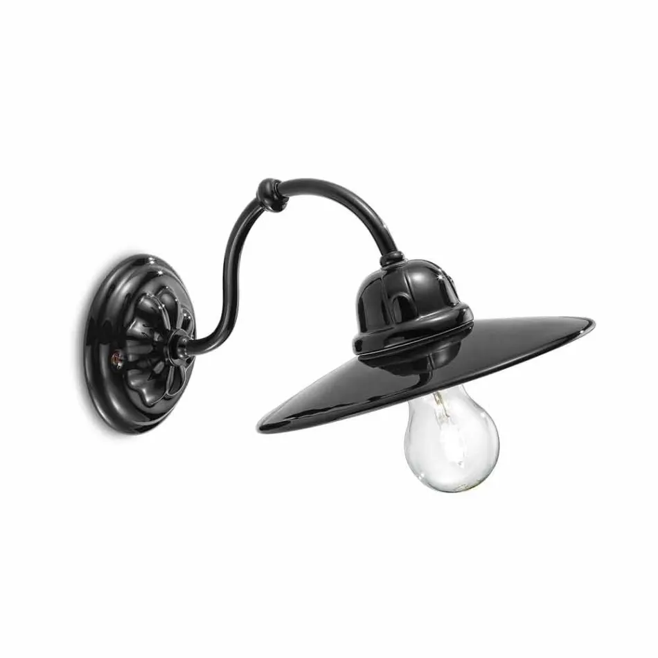 Lampe en céramique murale brillante Ferroluce Retro Viadurini