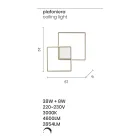 Moderne - Applique murale formelle en métal peint en or avec LED Viadurini