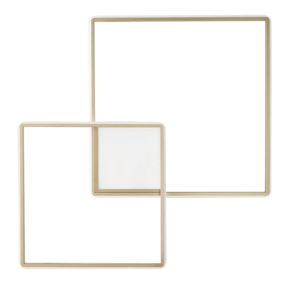 Moderne - Applique murale formelle en métal peint en or avec LED Viadurini