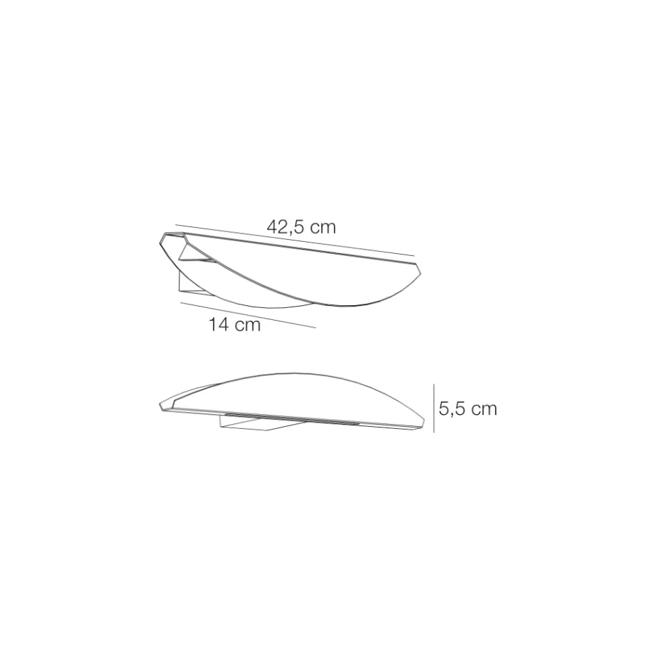 Applique murale en aluminium recyclable, disponible en plusieurs couleurs - Mila Viadurini