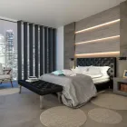 Applique murale LED décorative en aluminium réglable avec ports USB - Alena Viadurini