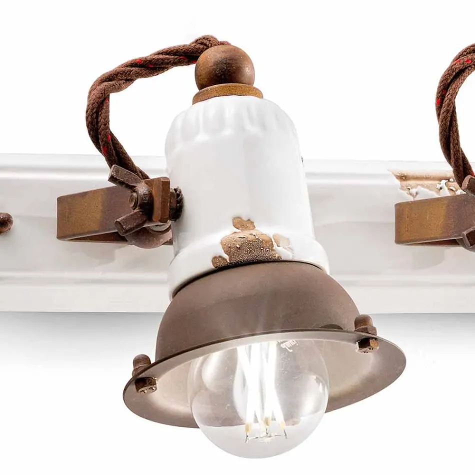 conception Applique et trois spots en céramique et métal Lacey Viadurini