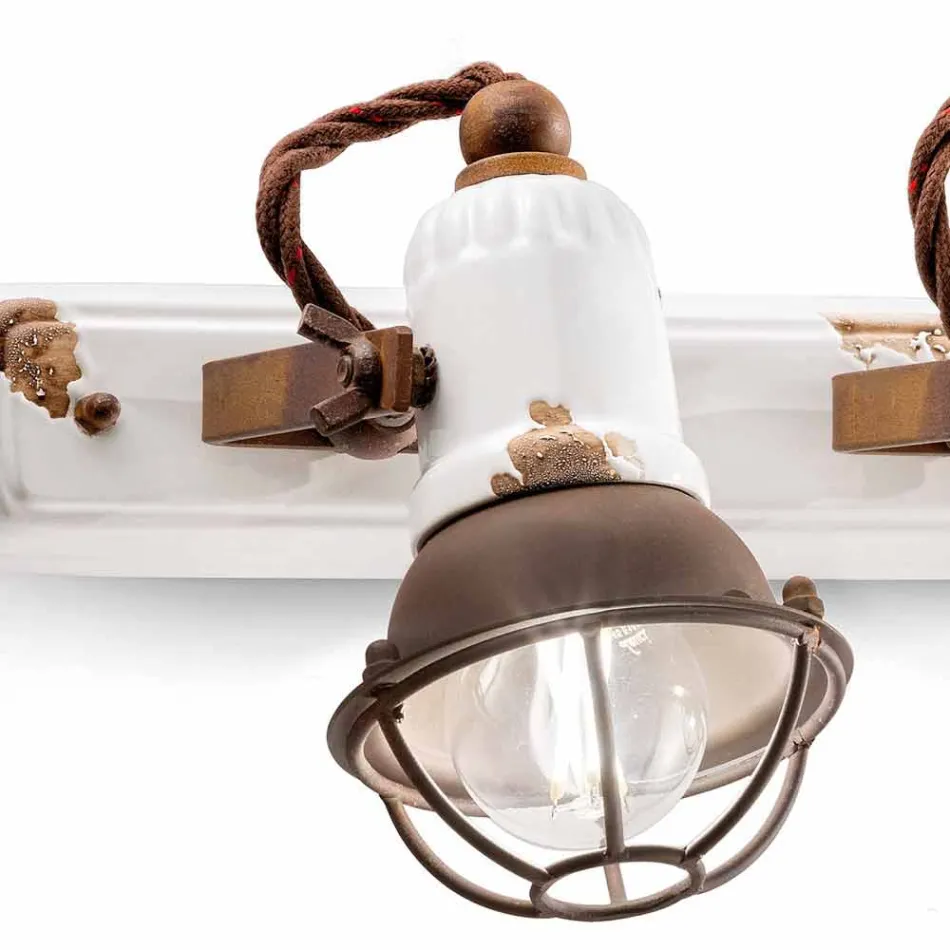 conception Applique et trois spots en céramique et métal Lacey Viadurini