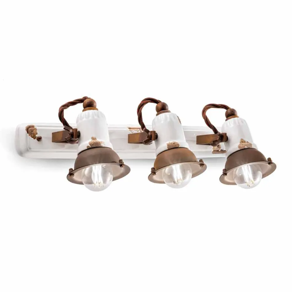 conception Applique et trois spots en céramique et métal Lacey Viadurini