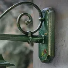 Applique d'extérieur en aluminium vert doré avec fleurs peintes à la main - Gorizia Viadurini