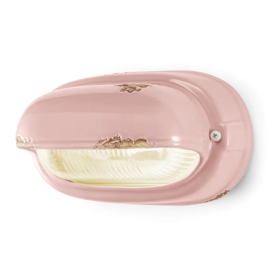 Applique en fer horizontale en céramique et industrielle faite à la main - Vintage Viadurini