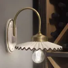 Applique en céramique brillante plissée et bord peint à la main - Laquila Viadurini