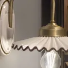 Applique en céramique brillante plissée et bord peint à la main - Laquila Viadurini