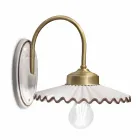 Applique en céramique brillante plissée et bord peint à la main - Laquila Viadurini