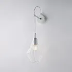 Applique murale en fer et verre Pyrex, fabriquée en Italie, pour la décoration intérieure - Olimpo Viadurini