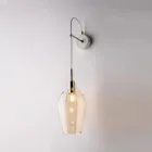 Applique murale en fer et verre Pyrex, fabriquée en Italie, pour la décoration intérieure - Sparta Viadurini