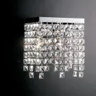 Applique murale en fer chromé ornée de strass, fabriquée en Italie, pour la décoration intérieure - Afrique Viadurini