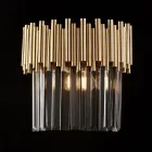 Applique murale en fer doré ornée de strass, fabriquée en Italie, pour la décoration intérieure - Paris Viadurini