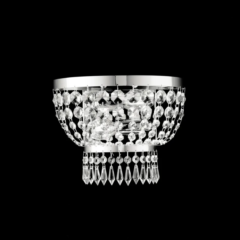 Applique en fer et or ornée de strass, fabriquée en Italie, pour la décoration intérieure - Autriche Viadurini