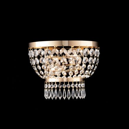 Applique en fer et or ornée de strass, fabriquée en Italie, pour la décoration intérieure - Autriche Viadurini