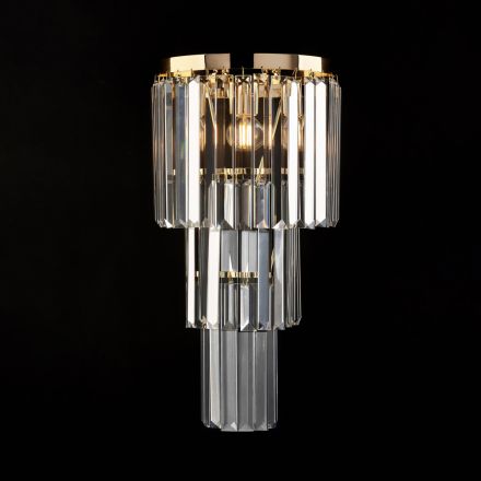 Applique en fer et or ornée de strass, fabriquée en Italie pour la décoration intérieure - Vienne Viadurini