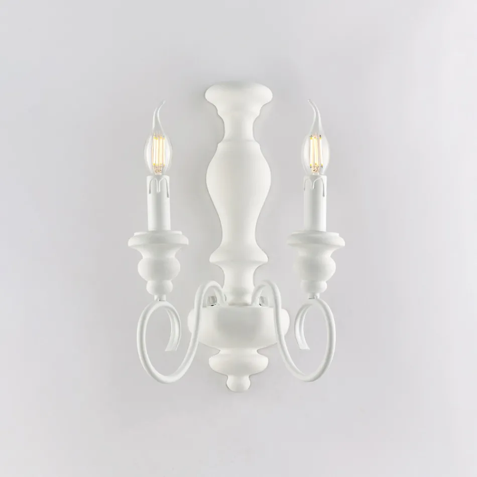 Appliques murales en bois et fer laqué, fabriquées en Italie, pour la décoration intérieure - Toscane Viadurini