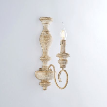 Appliques murales en bois et fer laqué, fabriquées en Italie, pour la décoration intérieure - Toscane Viadurini