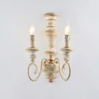 Appliques murales en bois et fer laqué, fabriquées en Italie, pour la décoration intérieure - Toscane Viadurini