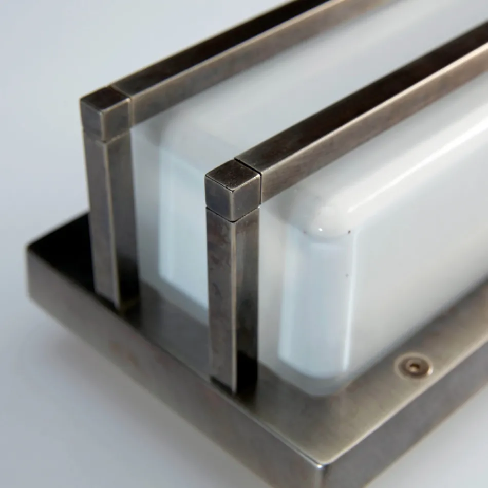 Applique murale vintage en laiton, douille E27, éclairage d'ambiance, fabriquée en Italie - Cristal Viadurini