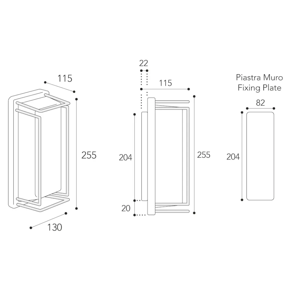 Applique murale vintage en laiton, entièrement fabriquée en Italie - Cristal Viadurini