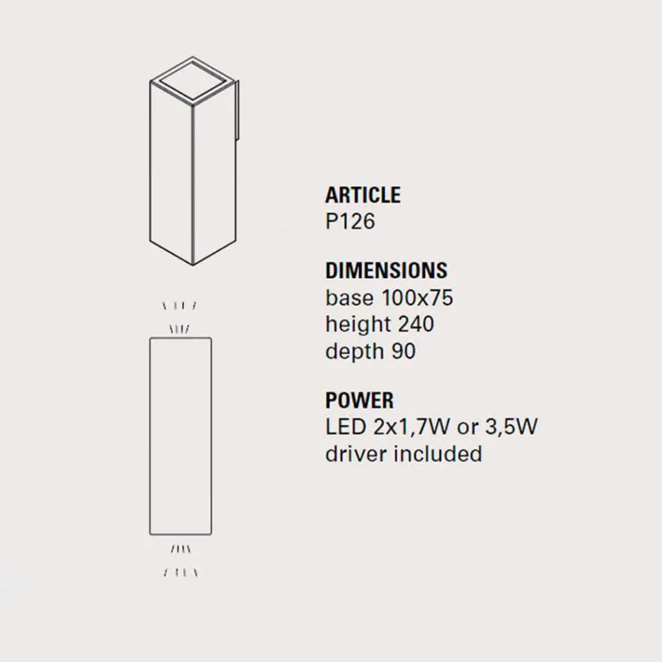 Smith - Applique murale d'extérieur LED Toscot en faïence design H 24 cm Viadurini