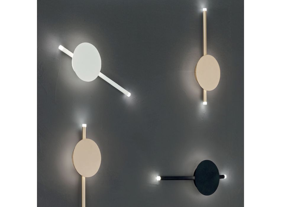 Applique murale à LED de design moderne en métal blanc, noir ou doré - Main