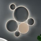 Applique Murale LED Moderne en Métal Peint Finition Or ou Argent - Punto Viadurini