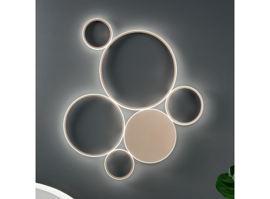Applique Murale LED Moderne en Métal Peint Finition Or ou Argent - Punto