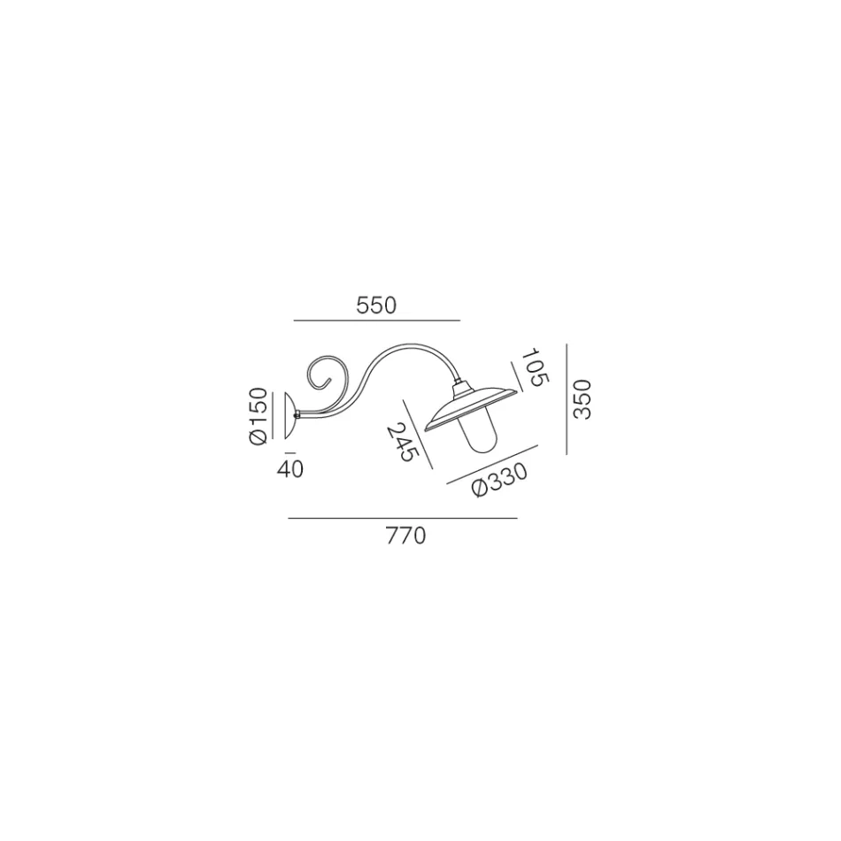 Applique murale en laiton, cuivre et verre en Italie - Chiocciola Viadurini