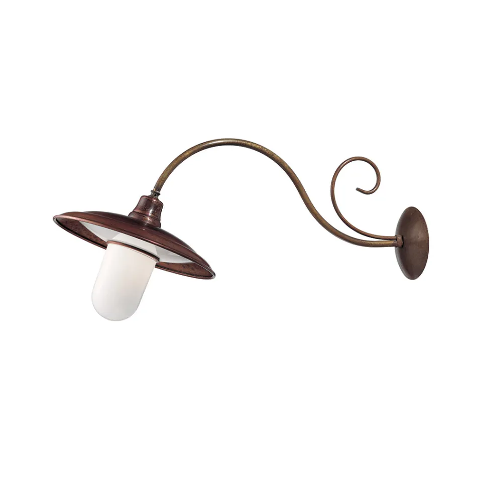 Applique murale en laiton, cuivre et verre en Italie - Chiocciola Viadurini