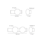 Applique ou plafonnier en aluminium et verre soufflé blanc - Alma Viadurini