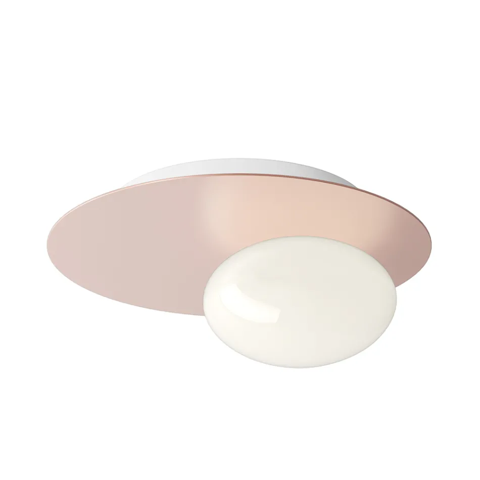 Applique ou plafonnier en aluminium, métal et verre blanc - Luma Viadurini