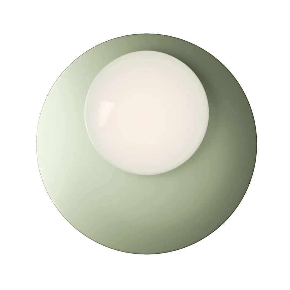 Applique ou plafonnier en aluminium, métal et verre blanc - Luma Viadurini