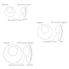 Applique ou plafonnier en aluminium, métal et verre blanc - Luma Viadurini