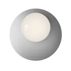 Applique ou plafonnier en aluminium, métal et verre blanc - Luma Viadurini