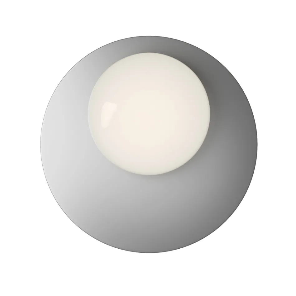 Applique ou plafonnier en aluminium, métal et verre blanc - Luma Viadurini