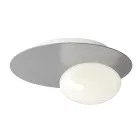 Applique ou plafonnier en aluminium, métal et verre blanc - Luma Viadurini