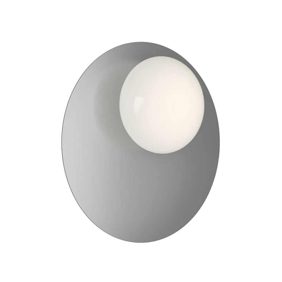 Applique ou plafonnier en aluminium, métal et verre blanc - Luma Viadurini