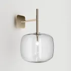 Applique murale raffinée en verre Pyrex soufflé et métal, fabriquée en Italie - Donatina Viadurini